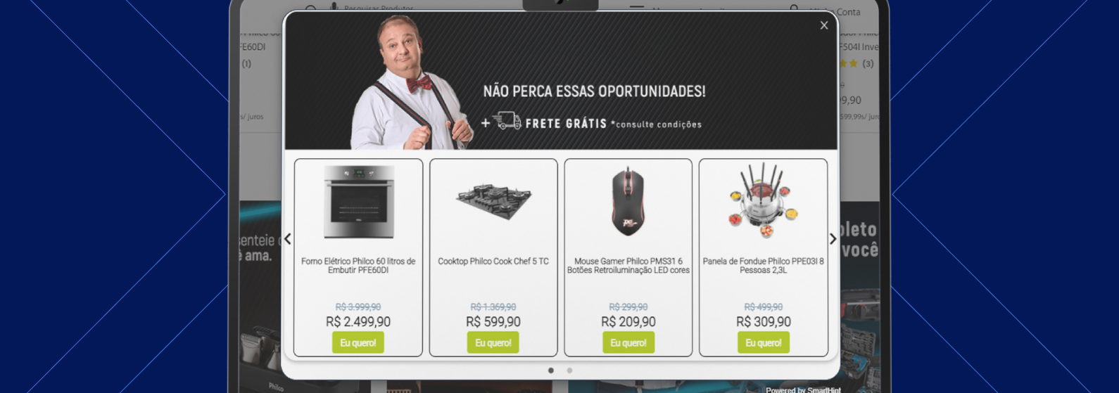 Promoções imperdíveis em eletrodomésticos e eletrônicos, com destaque para forno, cooktop, mouse gamer e fondue, aproveite ofertas com frete grátis.