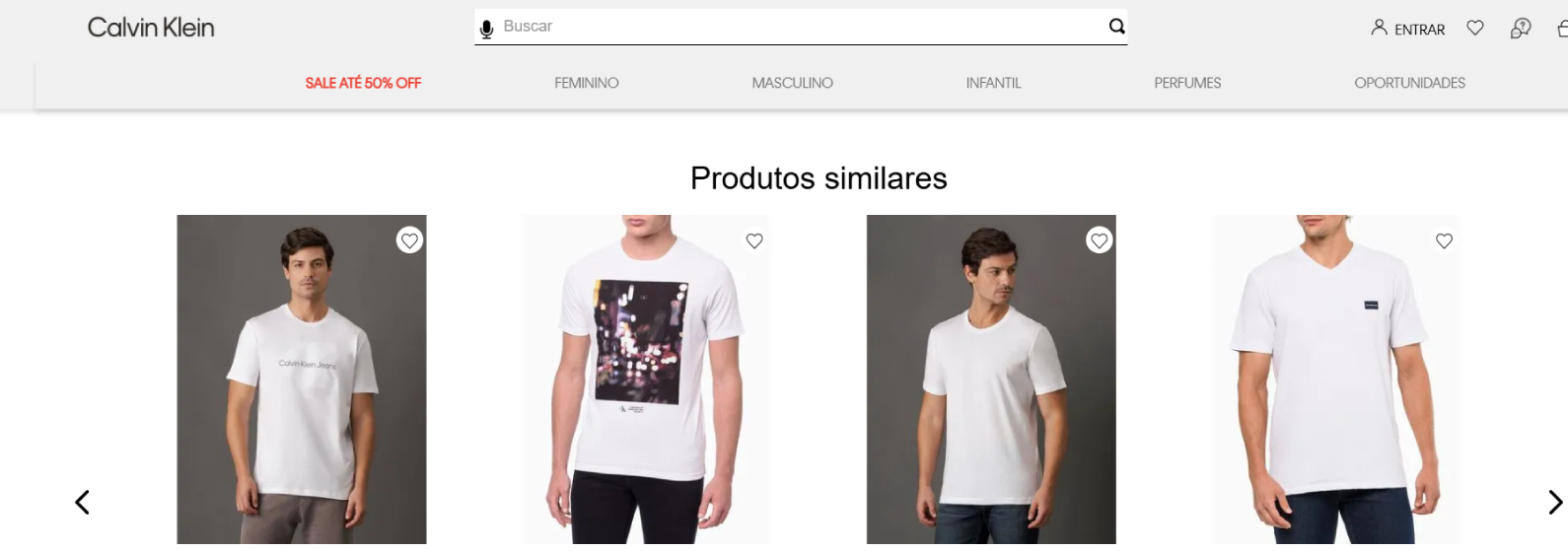 Imagens de camisetas masculinas da Calvin Klein em promoção com opções de modelos variados e em diferentes cores.